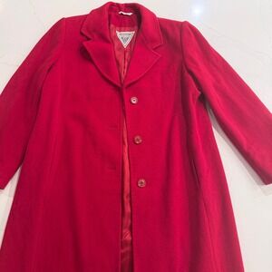 Marvin Richards Women‎ Red Wool Cashmere Blend Coat Size 12 Vintage BULGARIA